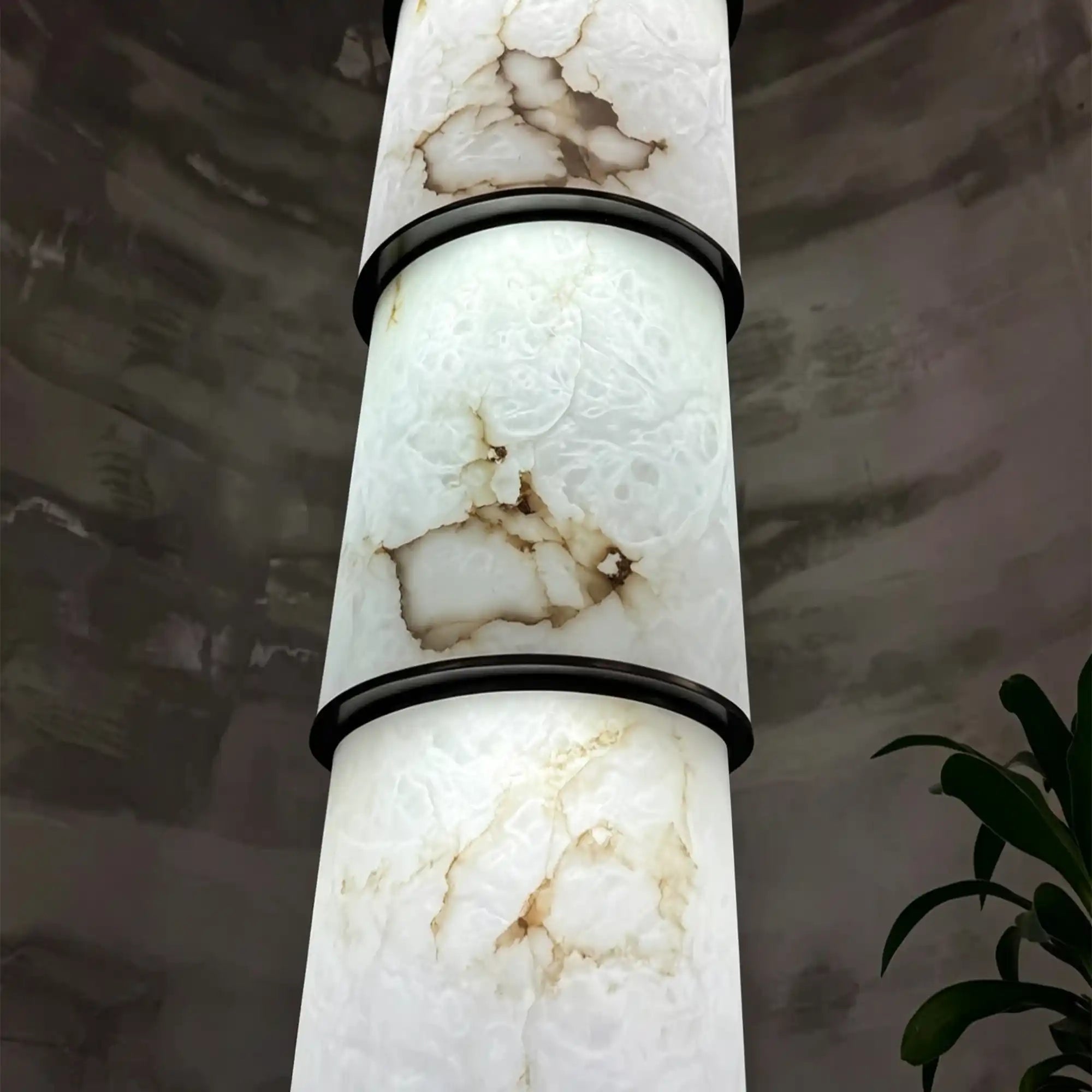 Contemporary Layered Oval Alabaster Column Pendant - 5 Layers/D13"*H55.91"(D33cm*H142cm)Warm Light 3000KBlushlighting