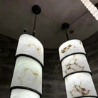 Contemporary Layered Oval Alabaster Column Pendant - 5 Layers/D13"*H55.91"(D33cm*H142cm)Warm Light 3000KBlushlighting