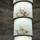 Contemporary Layered Oval Alabaster Column Pendant - 5 Layers/D13"*H55.91"(D33cm*H142cm)Warm Light 3000KBlushlighting