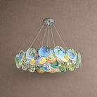 Contemporary Pink Murano Glass Round Chandelier, 31.5 inch - Green10 Lights: Dia80cm*H17cm / Dia31.5" x H6.69"Blushlighting