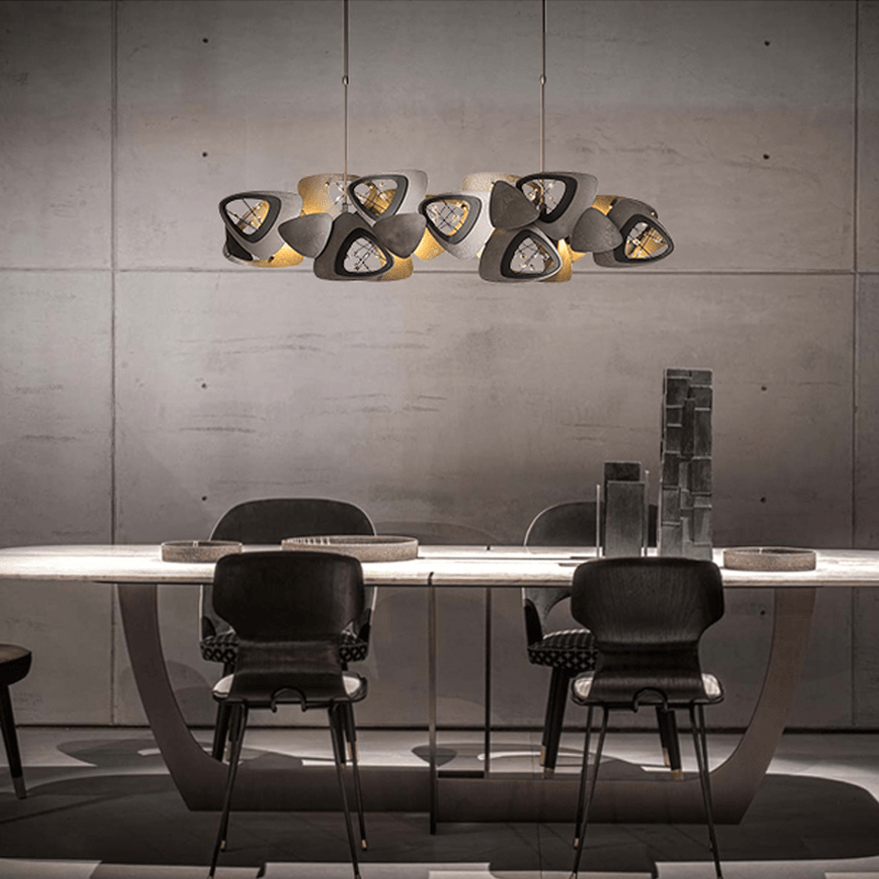 Contemporary Stainless Steel Linear Chandelier-Chandelier-Blushlighting-Blushlighting