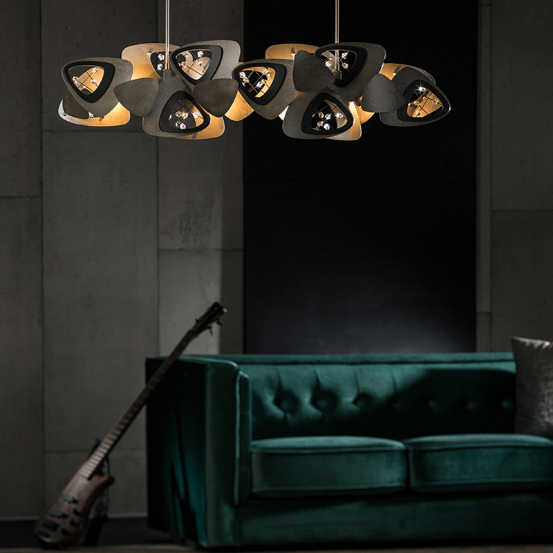 Contemporary Stainless Steel Linear Chandelier-Chandelier-Blushlighting-Blushlighting