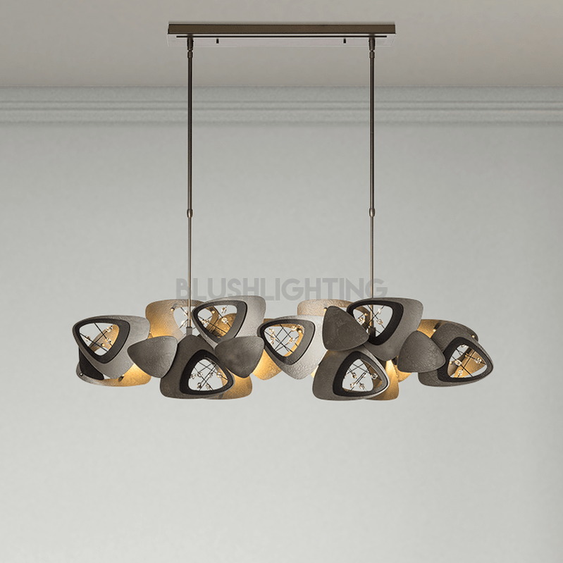 Contemporary Stainless Steel Linear Chandelier-Chandelier-Blushlighting-Blushlighting
