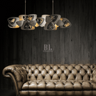 Contemporary Stainless Steel Linear Chandelier-Chandelier-Blushlighting-Blushlighting