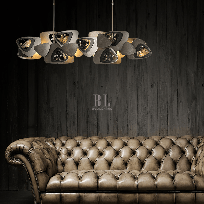 Contemporary Stainless Steel Linear Chandelier-Chandelier-Blushlighting-Blushlighting
