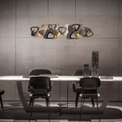 Contemporary Stainless Steel Linear Chandelier-Chandelier-Blushlighting-Blushlighting