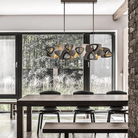Contemporary Stainless Steel Linear Chandelier-Chandelier-Blushlighting-Blushlighting