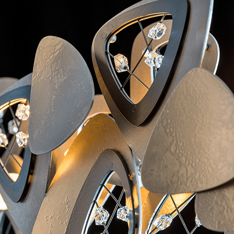Contemporary Stainless Steel Linear Chandelier-Chandelier-Blushlighting-Blushlighting