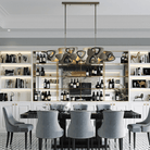 Contemporary Stainless Steel Linear Chandelier-Chandelier-Blushlighting-31.5"L-Blushlighting