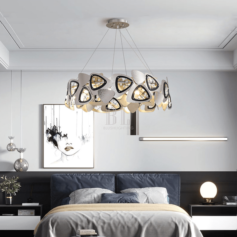 Contemporary Stainless Steel Round Chandelier-Chandelier-Blushlighting-Blushlighting