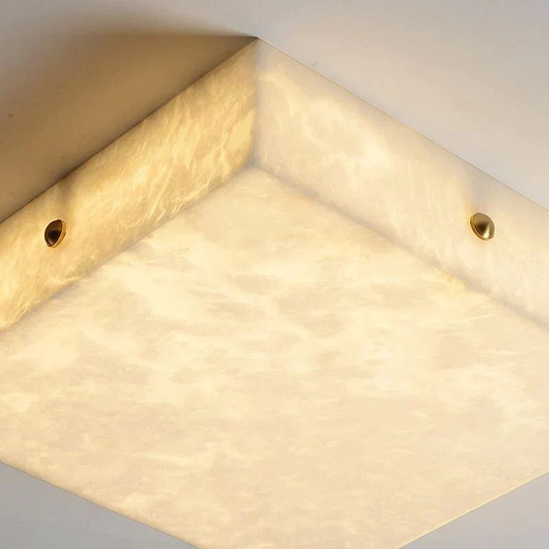 Coral Modern Alabaster Flushmount, Designer Ceiling Light Fixtures - 15.75"LBlushlighting