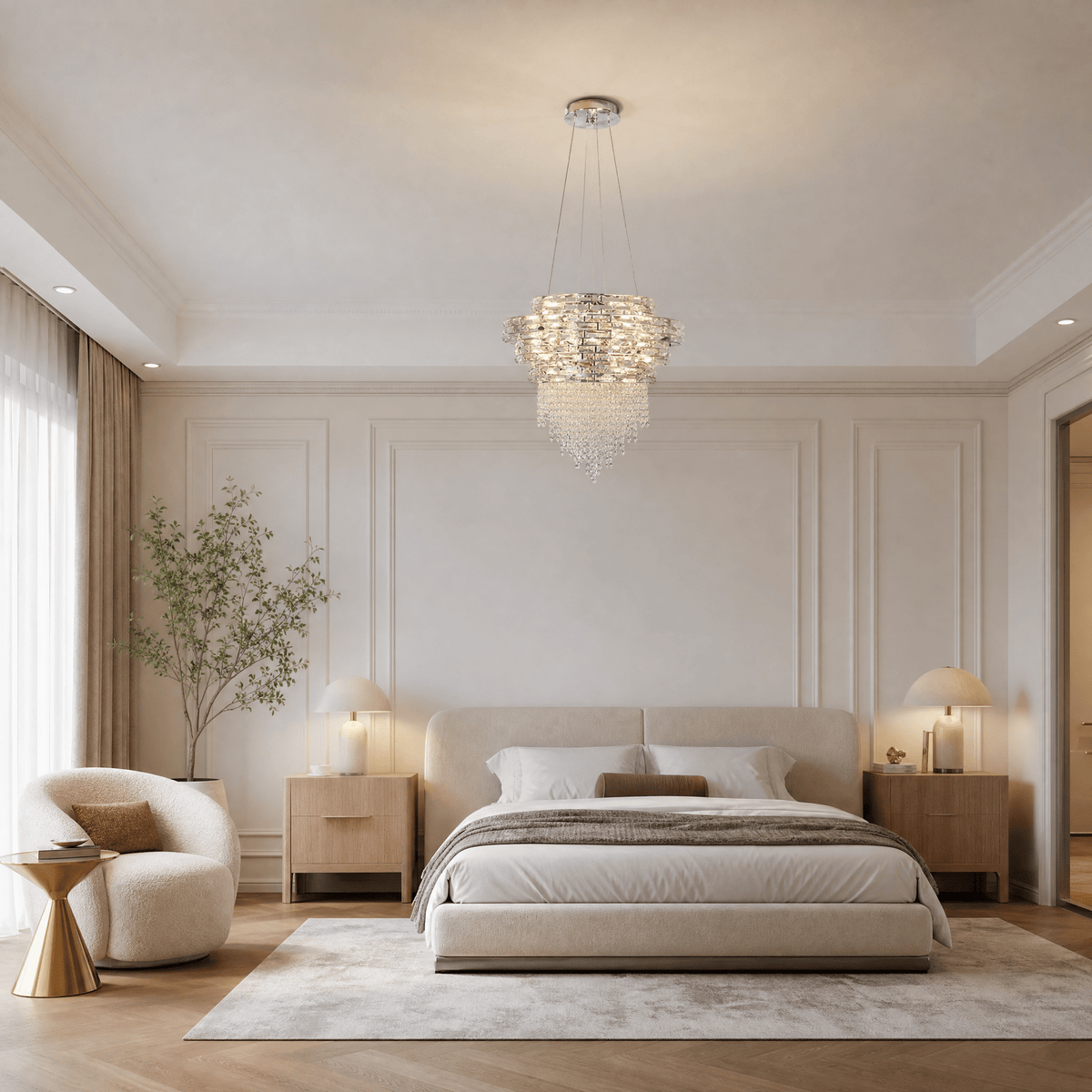 Corona Crystal Halo Chandelier - Φ600*H580mm/18LBlushlighting