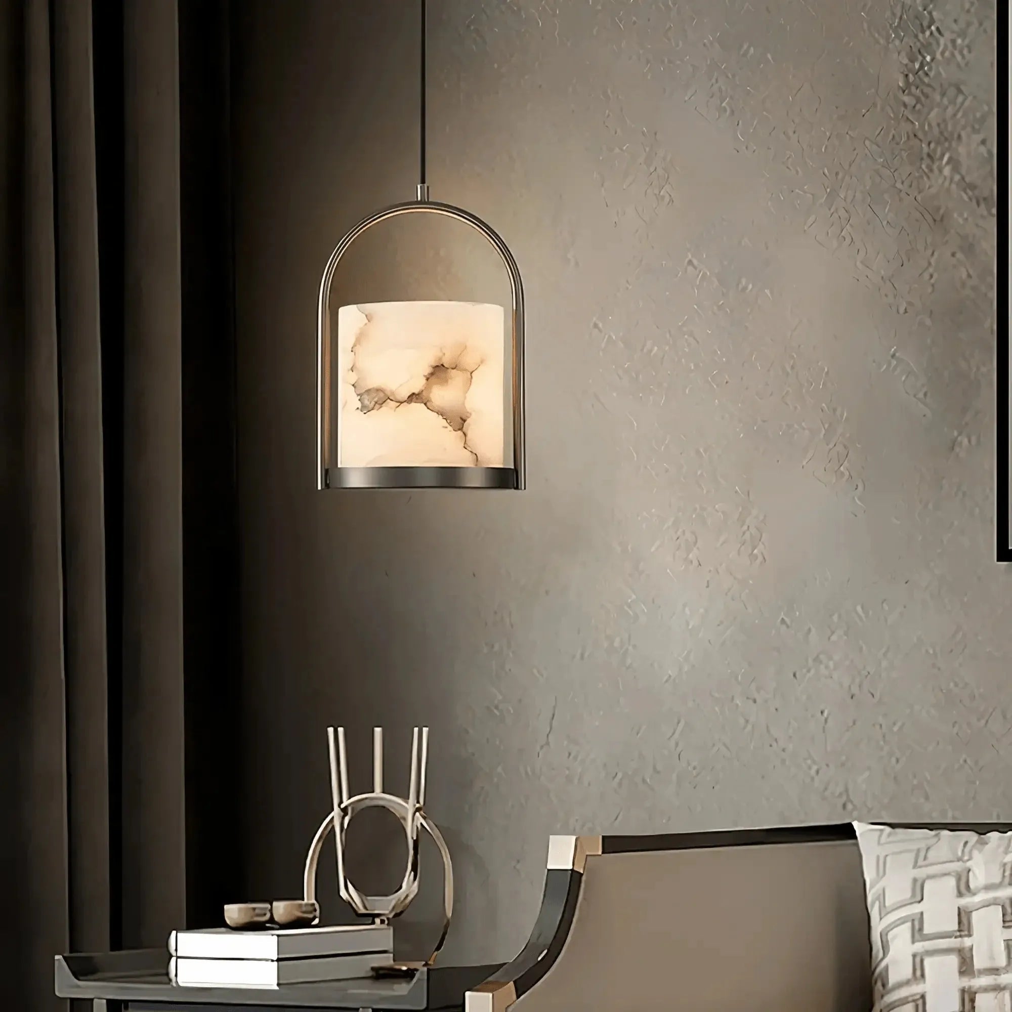Cortlands Pendant Light - D 20cm x H 30cm / ∅ 7.9″ x H 11.8″Nickel sand＆WhiteBlushlighting