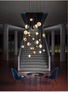 Cosmic Sphere Cascade Glass Chandelier - 3 - lights ∅ 11.8″ x H 59.1″ClearBlushlighting