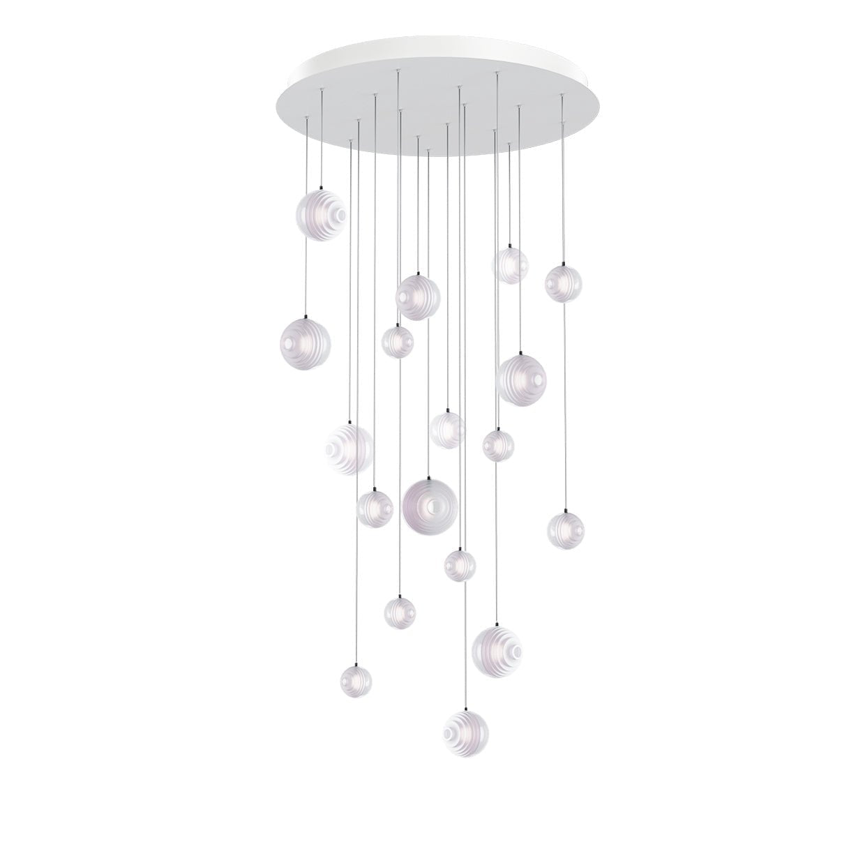 Cosmic Sphere Cascade Glass Chandelier - 18 - lights ∅ 31.5″ x H 78.7″ClearBlushlighting