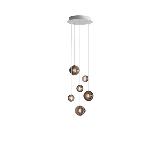 Cosmic Sphere Cascade Glass Chandelier - 6 - lights ∅ 15.7″ x H 59.1″Smoke greyBlushlighting