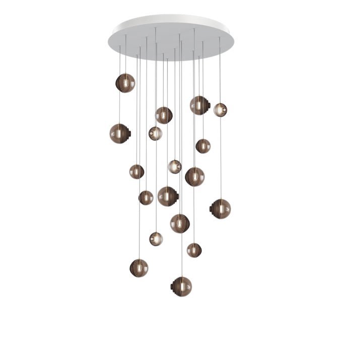 Cosmic Sphere Cascade Glass Chandelier - 18 - lights ∅ 31.5″ x H 78.7″Smoke greyBlushlighting