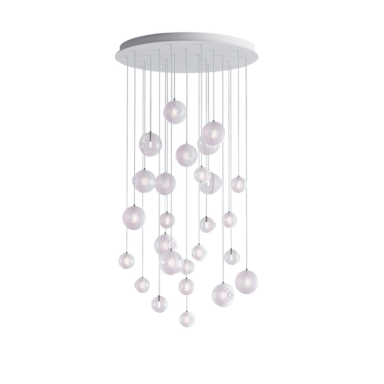 Cosmic Sphere Cascade Glass Chandelier - 26 - lights ∅ 39.4″ x H 78.7″ClearBlushlighting