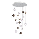 Cosmic Sphere Cascade Glass Chandelier - 18 - lights ∅ 31.5″ x H 78.7″Smoke grey & ClearBlushlighting