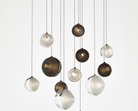 Cosmic Sphere Cascade Glass Chandelier - 3 - lights ∅ 11.8″ x H 59.1″ClearBlushlighting