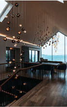 Cosmic Sphere Cascade Glass Chandelier - 3 - lights ∅ 11.8″ x H 59.1″ClearBlushlighting