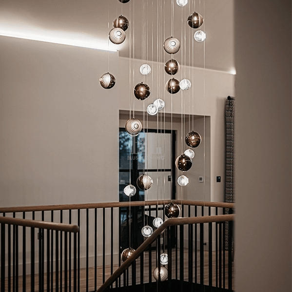 Cosmic Sphere Cascade Glass Chandelier - 3 - lights ∅ 11.8″ x H 59.1″ClearBlushlighting