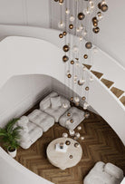 Cosmic Sphere Cascade Glass Chandelier - 3 - lights ∅ 11.8″ x H 59.1″ClearBlushlighting