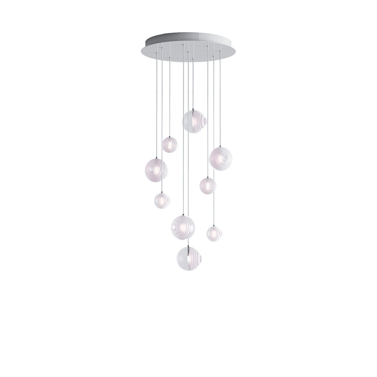 Cosmic Sphere Cascade Glass Chandelier - 9 - lights ∅ 19.7″ x H 59.1″ClearBlushlighting