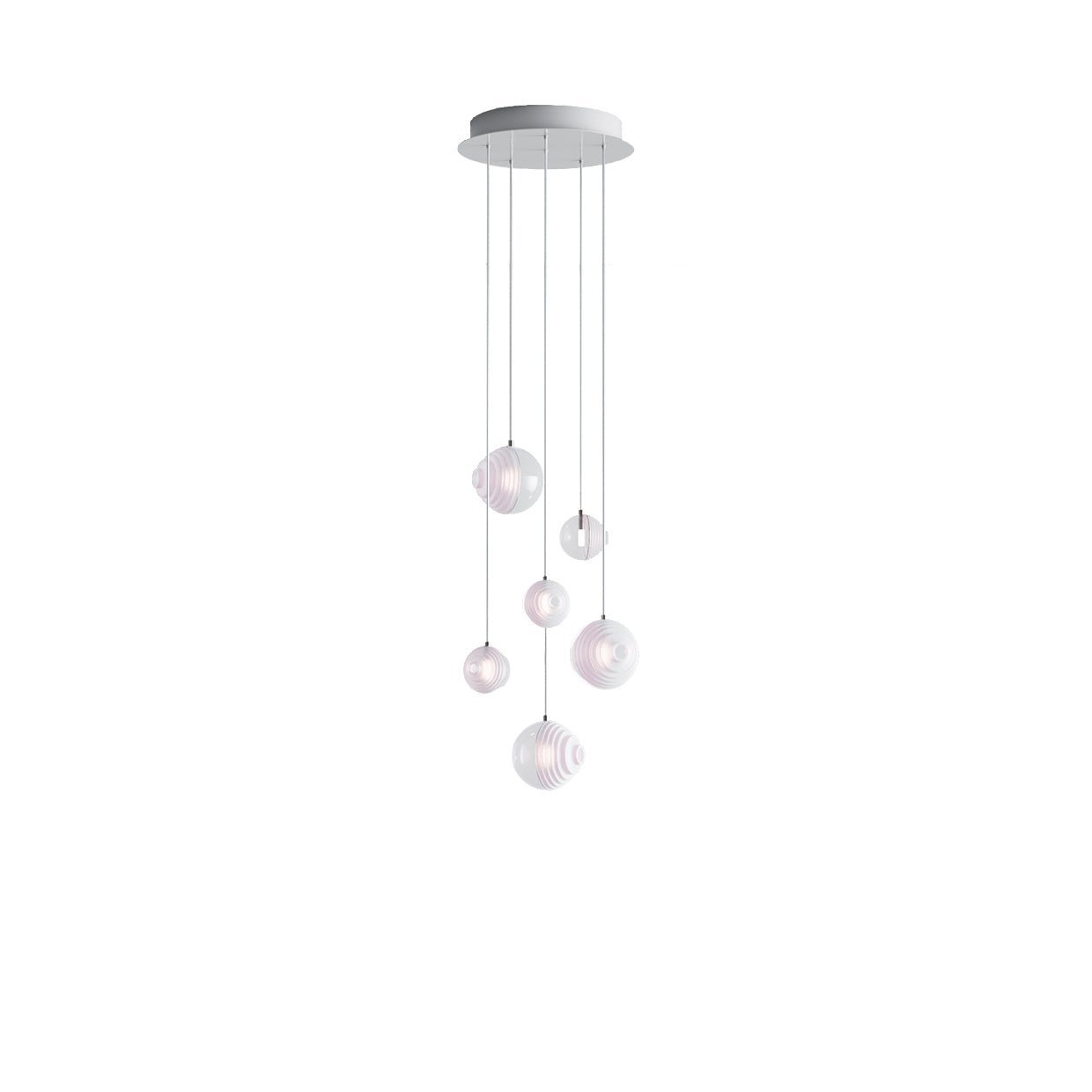 Cosmic Sphere Cascade Glass Chandelier - 6 - lights ∅ 15.7″ x H 59.1″ClearBlushlighting