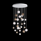 Cosmic Sphere Cascade Glass Chandelier - 26 - lights ∅ 39.4″ x H 78.7″Smoke grey & ClearBlushlighting