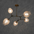 Covington Drop Globe Branching Bubble Chandelier 30''-Chandelier-Champagne Crackle Glass-Brass-Blushlighting