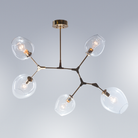 Covington Drop Globe Branching Bubble Chandelier 30''-Chandelier-Clear Glass-Brass-Blushlighting