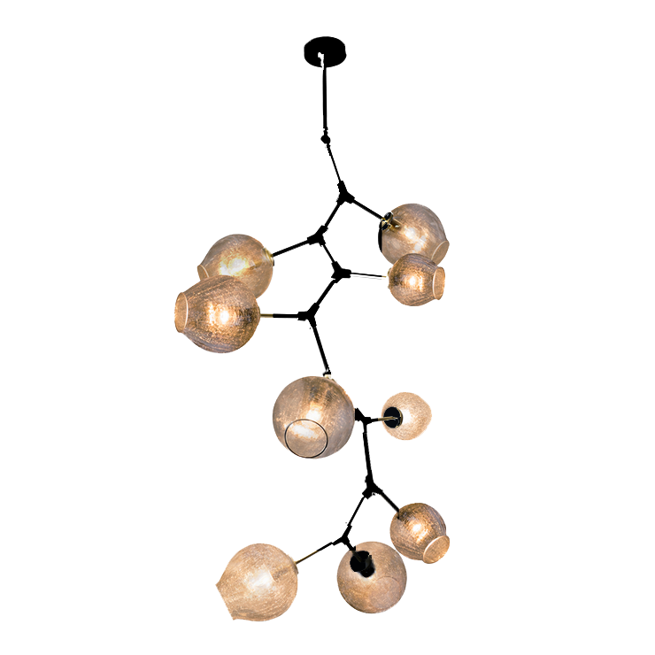 Covington Drop Globe Branching Bubble Chandelier 38''-Chandelier-Blushlighting