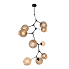 Covington Drop Globe Branching Bubble Chandelier 38'' - Smoke GlassBrassBlushlighting