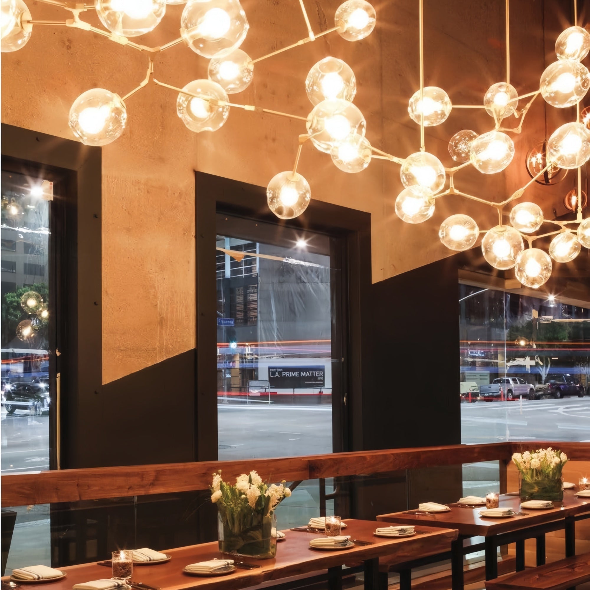 Covington Horizontal Globe Branching Bubble Chandelier - 8-LightNickelBlushlighting
