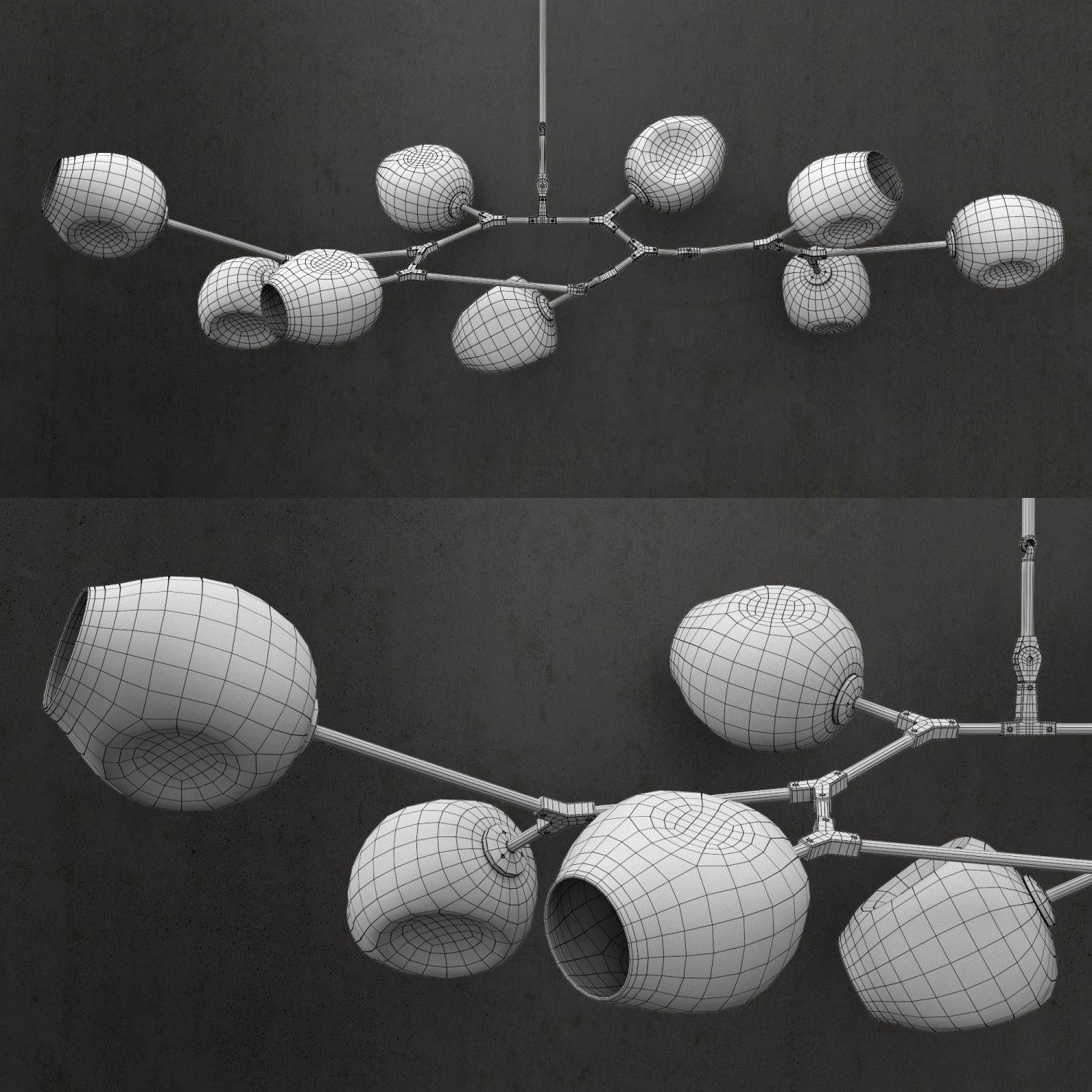 Covington Horizontal Globe Branching Bubble Chandelier-Chandelier-Blushlighting