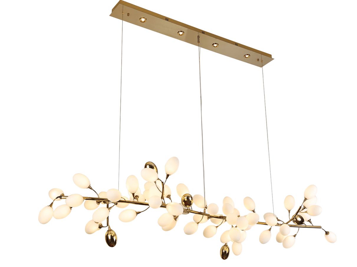 Creative Art Grape Chandelier Pure White Nordic Ring and Linear Design for Living Room or Dining Room - Linear/L47.2"*H118.1"Warm LightBlushlighting