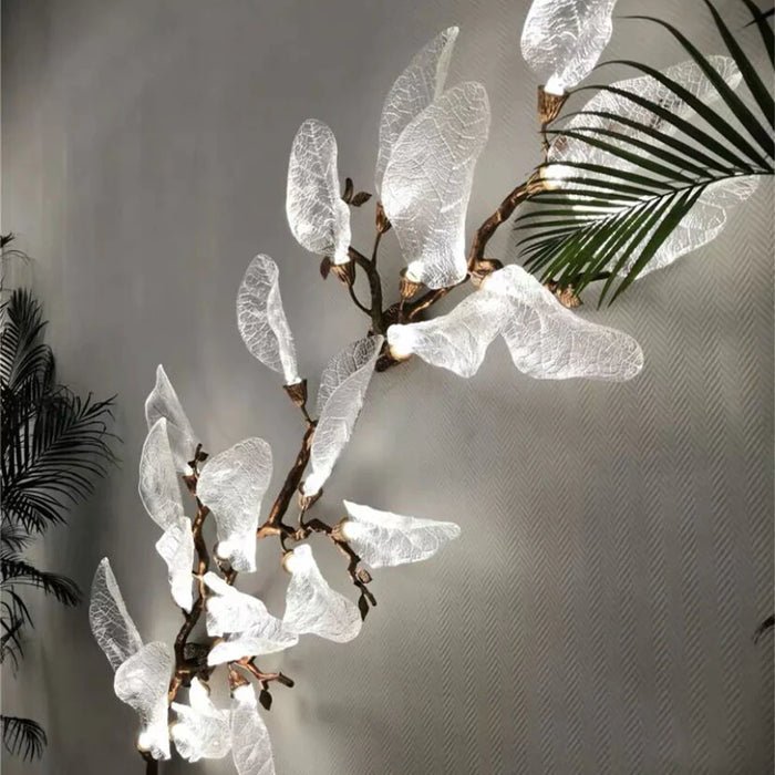 Creative Bionic Resin Leaves Chandelier for Living Room/Dining Room/Staircase - Wall Lamp/W27.5"*H59.1"Warm LightBlushlighting