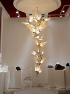 Creative Bionic Resin Leaves Chandelier for Living Room/Dining Room/Staircase - Floor Lamp/D23.6"*H63"Warm LightBlushlighting