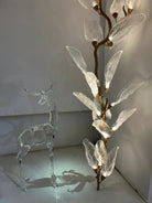 Creative Bionic Resin Leaves Chandelier for Living Room/Dining Room/Staircase - Floor Lamp/D23.6"*H63"Warm LightBlushlighting
