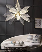 Creative Bionic Resin Leaves Chandelier for Living Room/Dining Room/Staircase - Floor Lamp/D23.6"*H63"Warm LightBlushlighting