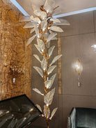 Creative Bionic Resin Leaves Chandelier for Living Room/Dining Room/Staircase - Floor Lamp/D23.6"*H63"Warm LightBlushlighting