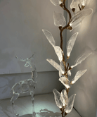 Creative Bionic Resin Leaves Chandelier for Living Room/Dining Room/Staircase - Floor Lamp/D23.6"*H63"Warm LightBlushlighting