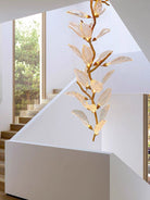 Creative Bionic Resin Leaves Chandelier for Living Room/Dining Room/Staircase - Wall Lamp/W27.5"*H59.1"Warm LightBlushlighting