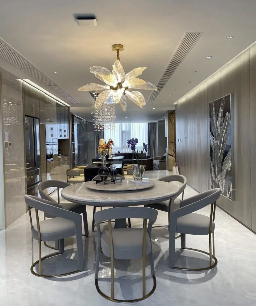 Creative Bionic Resin Leaves Chandelier for Living Room/Dining Room/Staircase - Wall Lamp/W27.5"*H59.1"Warm LightBlushlighting