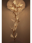 Creative Bionic Resin Leaves Chandelier for Living Room/Dining Room/Staircase - Linear/L47.2"*H19.7"Warm LightBlushlighting