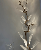 Creative Bionic Resin Leaves Chandelier for Living Room/Dining Room/Staircase - Floor Lamp/D23.6"*H63"Warm LightBlushlighting