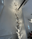Creative Bionic Resin Leaves Chandelier for Living Room/Dining Room/Staircase - Floor Lamp/D23.6"*H63"Warm LightBlushlighting