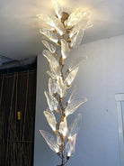 Creative Bionic Resin Leaves Chandelier for Living Room/Dining Room/Staircase - Wall Lamp/W31.5"*H70.8"Warm LightBlushlighting