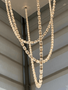 Creative Glass Pearl Necklace Pendant Chandelier for Living/Dining Room/Staircase - L39.4"/3.5kgOneWarm LightBlushlighting